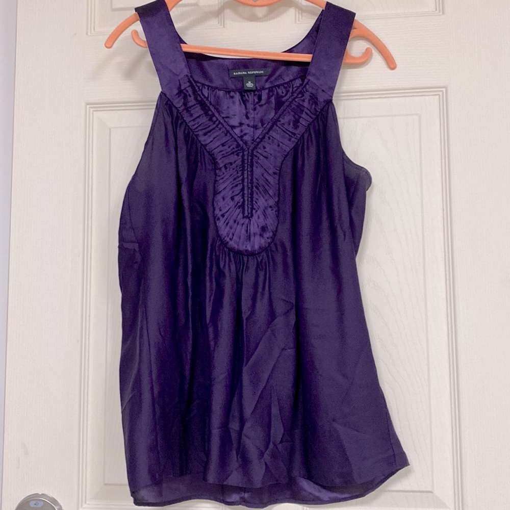 NWOT Banana Republic silk Purple Shell Blouse size Medium